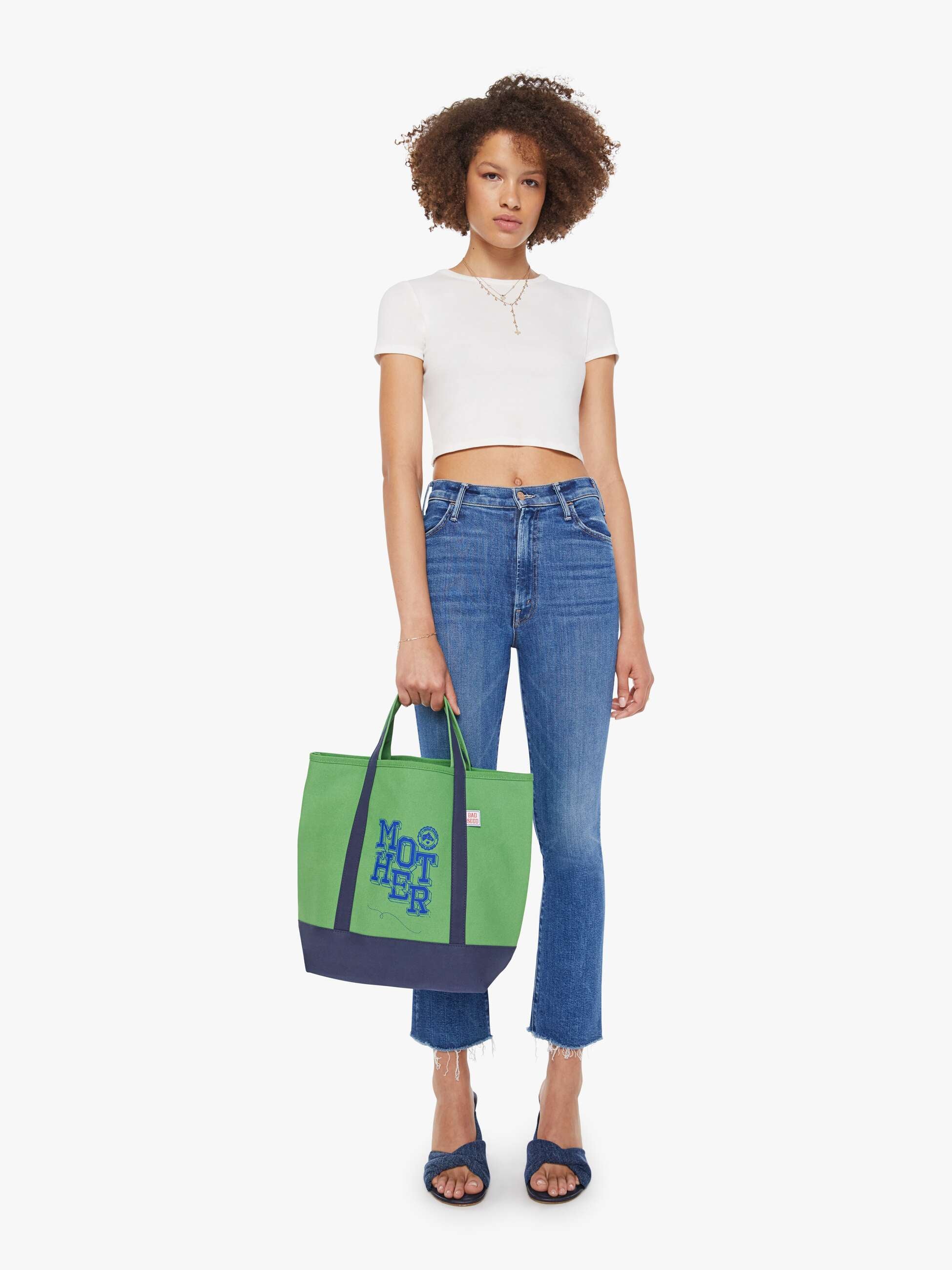 The Canvas Tote Bag - Kelly Green And Cobalt - Image 5