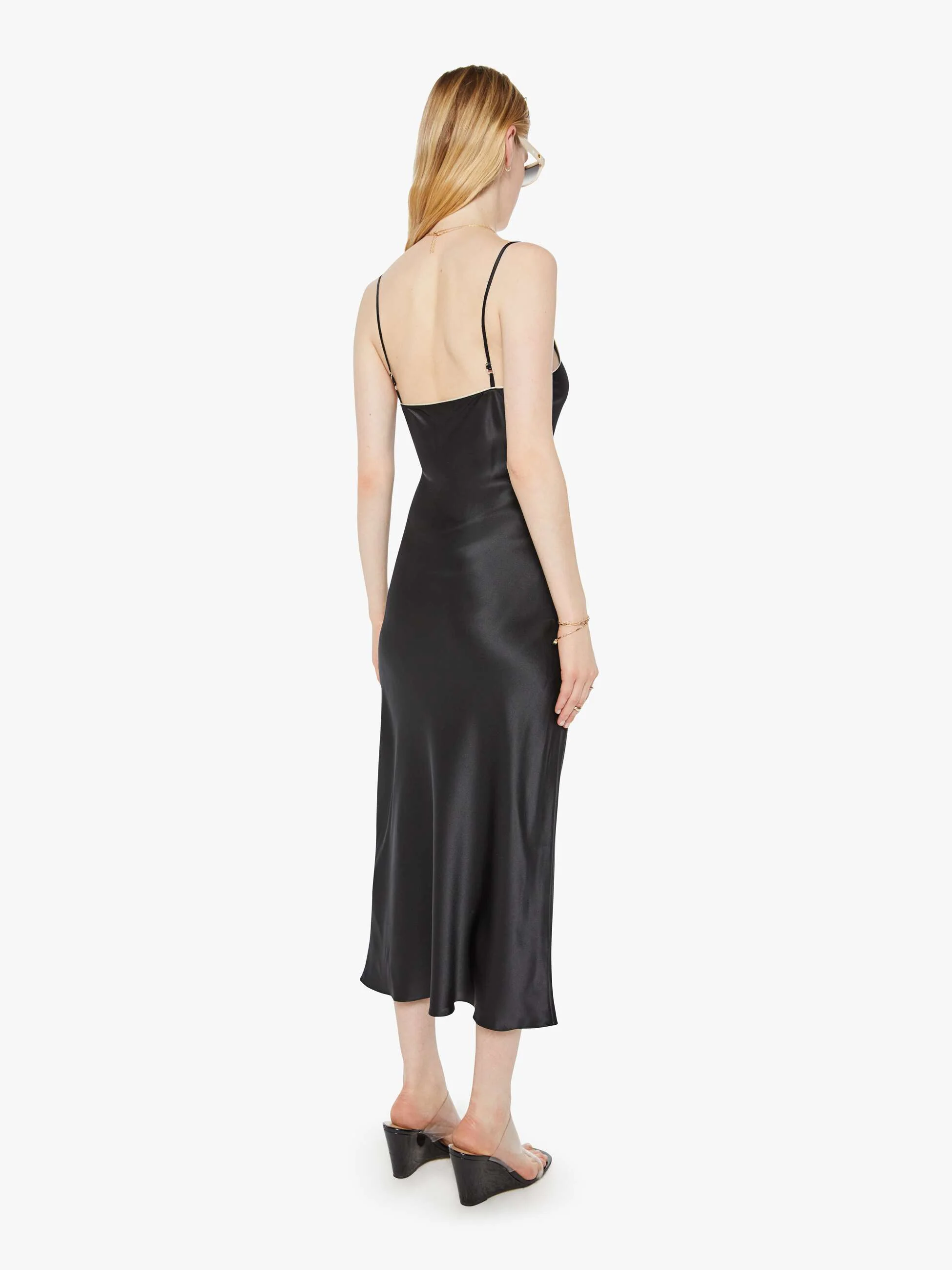 SABLYN Taylor B V-Neck Bias Cut Dress - Black Gardenia - Image 4